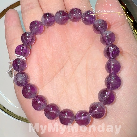Handmade Jewelry - Purple Rabbit Hair Rutilated Quartz Bracelet 9mm